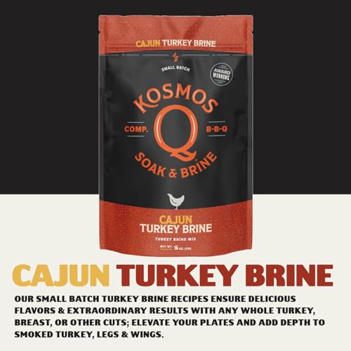 Kosmos Q Chicken Brine Soak, Brown Sugar & Worcestershire Spice Mix For Whole Bird, Breasts, Tenderloins, Grilling, Roasting, Smoking, Locks In Moisture, Savory Flavor, Easy Mix Directions, 16 Oz Bag