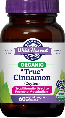 Oregon's Wild Harvest Organic True Cinnamon Ceylon 120 Count Vegan Capsules