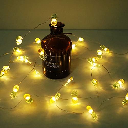 40 LED Pineapple String Lights, 8 Modes Pineapple Fairy Lights Battery Operated Without Remote Control for Wedding, Party, Festival, Indoor, Outdoor