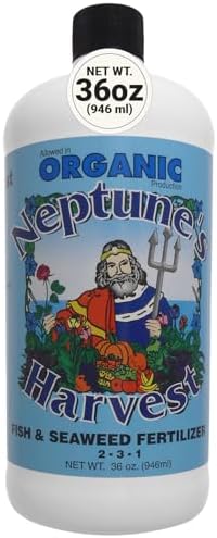 Neptune's Harvest Fish & Seaweed Liquid Fertilizer (2-3-1) - 1 Gallon Bottle - Plant Food for Garden - Indoor & Outdoor Organic Plant Fertilizer for Vegetables, Flowers, Fruit, and Lawns