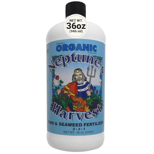 Neptune's Harvest Fish & Seaweed Liquid Fertilizer (2-3-1) - 36oz Bottle - Plant Food for Garden - Indoor & Outdoor Organic Plant Fertilizer for