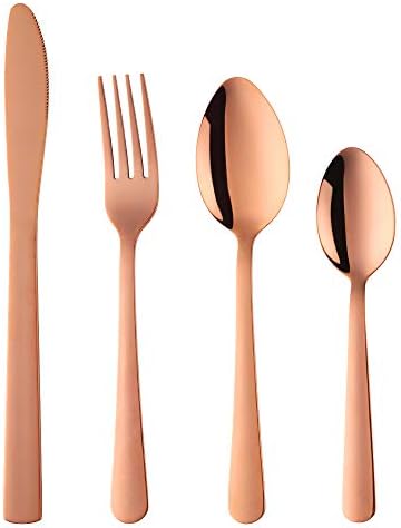 BuyGo Rainbow Silverware Set Flatware Set Stainless Steel Colorful Dinnerware Set 16-Piece Multicolor Cutlery Set, Service for 4