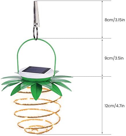 2 Pack Pineapple Solar Lights Outdoor Waterproof Garden Hanging Lamp 60 LED Dusk to Dawn Sensor Solar Lantern Lamp for Patio Yard Pathway Porch