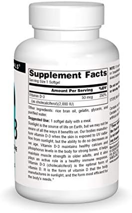Source Naturals, Vitamin D-3, 2000 IU - 200 Softgels | Supports Bone & Immune Health*