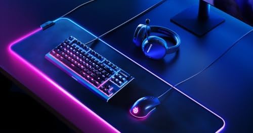 SteelSeries Apex 3 TKL RGB Gaming Keyboard – Tenkeyless Compact Form Factor - 8-Zone RGB Illumination – IP32 Water & Dust Resistant – Whisper