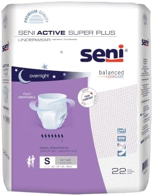 Seni Active Super Plus Unisex Adult Incontinence Underwear, 22-33 in, 88 ct | Pull On Disposable Overnight Underwear for Men & Women