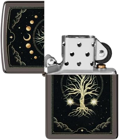 Zippo Tree of Life Pocket Lighter - Refillable Flip-Top Windproof Lighters - Spiritual and Symbolic Design Pocket Lighters - Luxury Metal Lighter Made in USA
