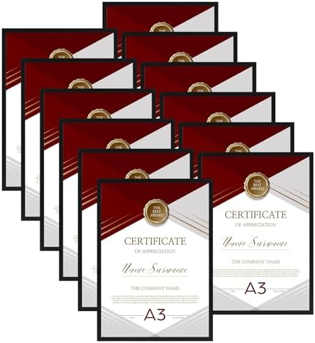 Giftgarden Black 8x10 Picture Frame Bulk, Multi 8 x 10 Photo Frames Set for Wall Hanging or Tabletop, 12 Pack