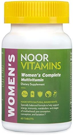 Noor Vitamins Halal Womens Multivitamin & Mineral I Once Daily Vitamin Supplement I Vegan | Supports Energy, Immunity, Metabolism