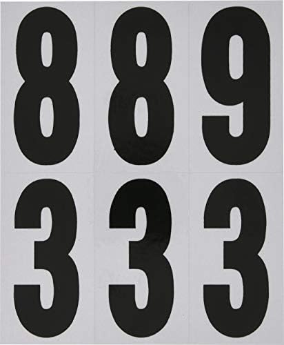 Hillman Reflective Adhesive Mailbox Number Pack, 3", Black and White 843445 | Square-cut vinyl, Self-adhesive reflective numbers for mailboxes, doors