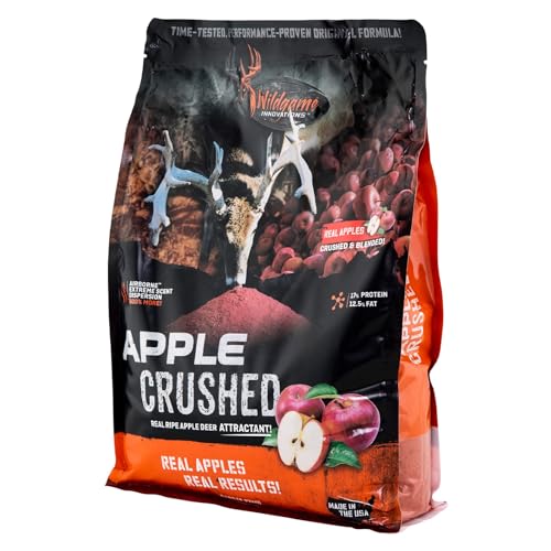 WILDGAME INNOVATIONS Apple Crushed 5lb Deer Attractant | Powerful Long-Lasting Nutrient-Filled Sweet Ripe Apple Deer Feed for Hunting & Game Tracking