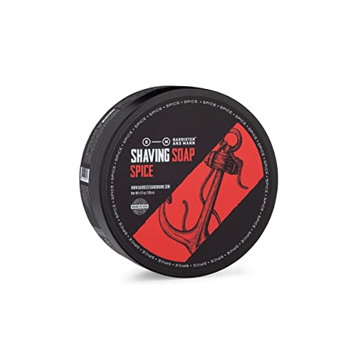 Barrister and Mann Shaving Soap | Luxury Dense, Rich & Creamy Lather Tallow Wet Shave Puck Notes of American Clary Sage, Bergamot, Lavender, Patchouli | Grooming Routine for Men 4 Oz (Cheshire)