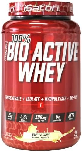 iSatori 100% Bio-Active Whey Protein Chocolate Flavor - 26 Servings | Whey Isolate, Hydrolysate, Concentrate, BCAAs, Colostrum Peptides, 25g Protein Per Serving, Muscle Growth and Recovery