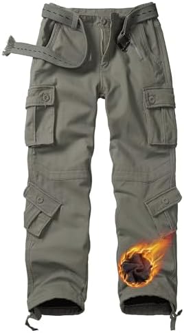 TRGPSG Men's Fleece Lined Hiking Cargo Pants