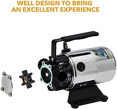 115V 330GPH Self-Priming Transfer Pump, LilMonster Auto Portable Electric Utility Water Pump with Suction Hose Kit,Bright Silver