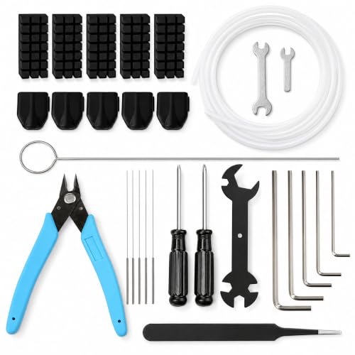 3D Printer Tool Kit for Flashforge AD5X, Nozzle Cleaning Accessories | Includes silicone socks, nozzle brushes, PTFE tube, clog poke, Allen keys