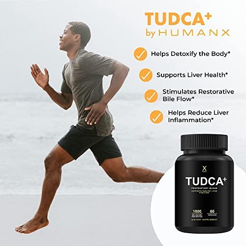 HUMANX TUDCA+ 1000mg Bile Salts Liver Support Supplement, Liver and Gallbladder Cleanse Supplement - Vegan