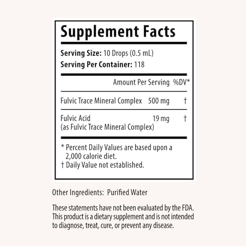 Drop Trace Minerals with Fulvic Acid, Liquid Ionic Mineral Drops with Electrolytes – 72+ Minerals, for Energy, Hydration & Gut Health – No Pills