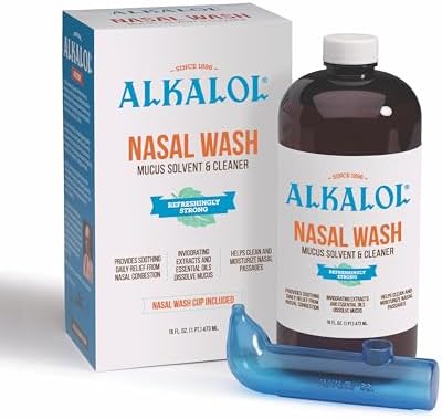 Alkalol - A Natural Soothing Nasal Wash, menthol, 2 Piece Set 1 Count