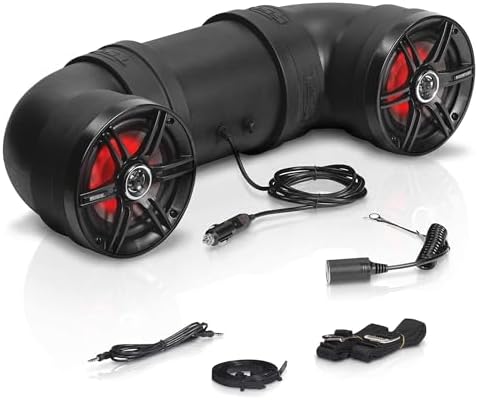 Sound Storm Laboratories BTB6L ATV UTV Sound System - 6.5 Inch Speakers, 1 Inch Tweeters, Full Range, IPX5 Weatherproof, Bluetooth, Built-in Amplifier