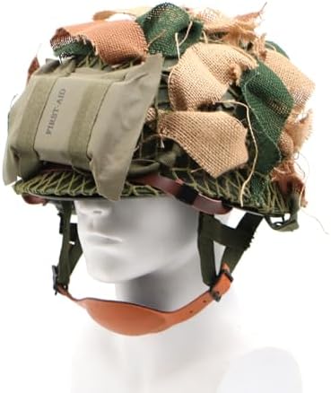 WW2 WWII US Airborne M1C Helmet 506 th Parachute Infantry Jump Version with First Aid Pouch Camouflage Net