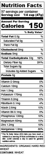Organic Hard Red Wheat Berries - 3lbs