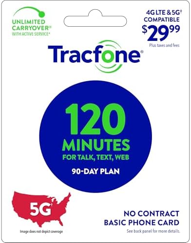 Tracfone $29.99 Basic Phone Plan, 120 Minutes, 90 Days [Physical Delivery]