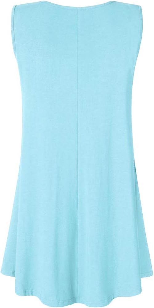 Lock and Love Women Solid Short Sleeve/Sleeveless Tunic for Leggings Swing Tunic Flare Tank Tops S-5XL Plus Size Made in USA