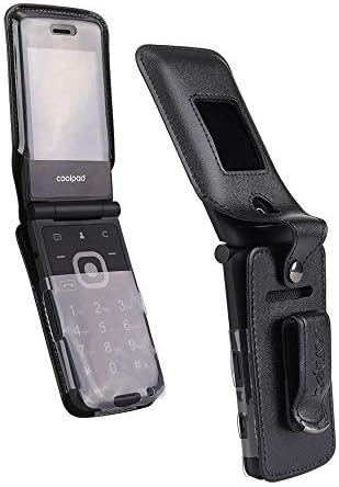 BELTRON Fitted Leather Case for Coolpad Snap 3312A Flip Phone (Boost Mobile, Sprint, T-Mobile, Virgin Mobile) Features: Rotating Belt Clip