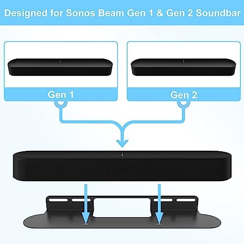 Soundbar Mount for Sonos Beam Wall Mount for Sonos Beam Gen 2 & Gen 1 Smart TV Sound Bar with Hardware kit, Black