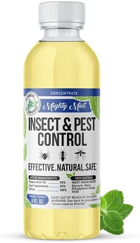 Mighty Mint Peppermint Oil Insect Repellent Spray, 16 oz | Natural Indoor & Outdoor Bug Control for Spiders, Ants, Roaches, Plant-Based, Extra-Strong Formula with Microfiber Cloth