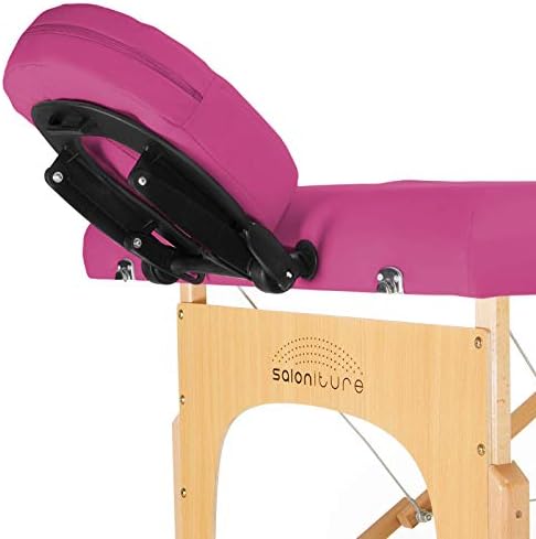 Saloniture Professional Portable Folding Massage Table with Carrying Case - Black