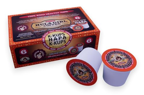 Hula Girl 100% Kona Coffee, Single Serve for Keurig K-Cup Brewers, Medium Roast, Works in the New K2