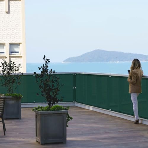 SUNLAX 3'x10' Black Balcony Privacy Screen Fence Windscreen 90% UV Block