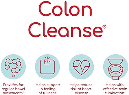 Health Plus Colon Cleanse Digestive Support | All Natural Daily Fiber for Toxin Elimination To Reduce Bloating | Supports Heart Health | 200 Capsules