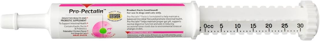 Vetoquinol Pro-Pectalin Oral Paste for Dogs & Cats – Chicken Flavor – Helps Reduce Occasional Loose Stool & Diarrhea, Balance Gut pH, Support Normal Digestion & Intestinal Flora - 30 cc