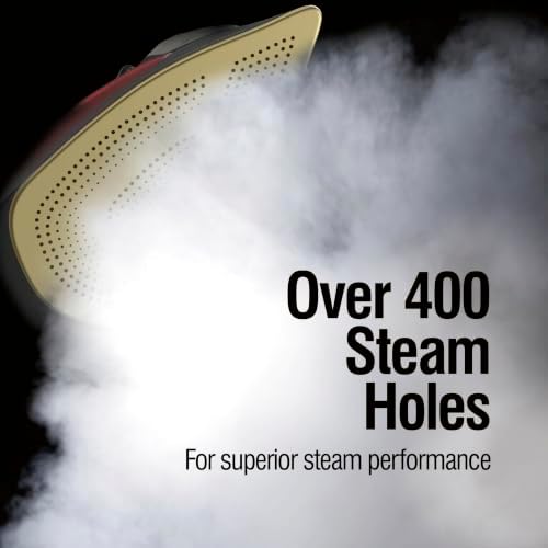 CHI Steam Iron for Clothes with Vertical Steam Burst, 8" Retractable Cord | Titanium Ceramic Soleplate, Electronic Temperature Control, 1700 Watts