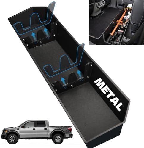 TOPOWN Metal Under Seat Storage for Ford F150 SuperCrew/Crew Cab 2015-2026 | for F250 F350 F450 F550 Super Duty 2017-2026