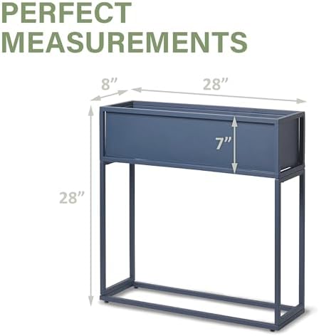 Cocoyard Metal Elevated Planter Box - 28" Raised Garden Bed with Legs for Indoor and Outdoor - Tall Rectangle Planter with Felt Liner