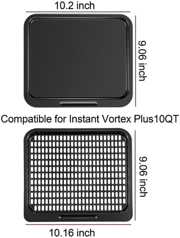 Air Fryer Drip Pan and Cooking Tray for Instant Vortex Plus10 QT,3 Pcs Replacement Parts,Accessories for Instant Vortex Plus 10 Quart Air Fryer
