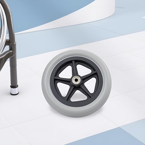 Wheelchair Front Wheels, 7 Inch Front Caster Disabled Anti-Slip Rubber Wheels Wheel Replacement for Wheelchairs, Rollators, Walkers
