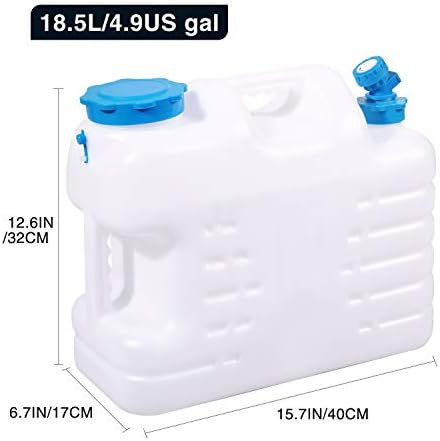 5 Gallon Water Container with Spigot, Portable Camping Water Jug
