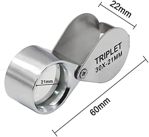 Mini 20X Folding Pocket Magnifier with Metal Case - Portable Reading Magnifying Glass for Inspection, Jewelry, Coins, Hobby, Travel