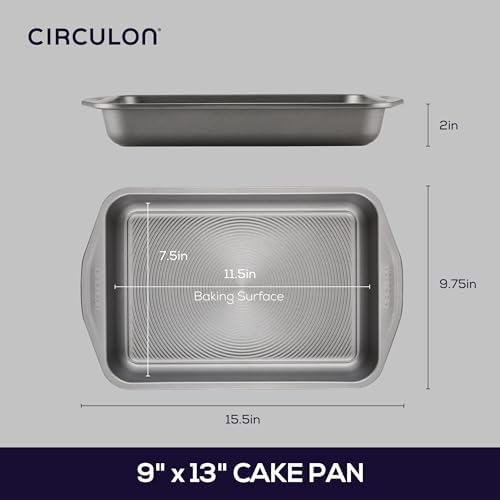 Circulon 51133 total Nonstick Baking Pan/ Nonstick Cake Pan, Rectangle - 9" x 13", Gray
