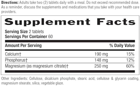 Country Life Magnesium Citrate 250mg - 120 Tablets - Supports Muscle & Nerve Function, Heart Rhythm, Healthy Immune System