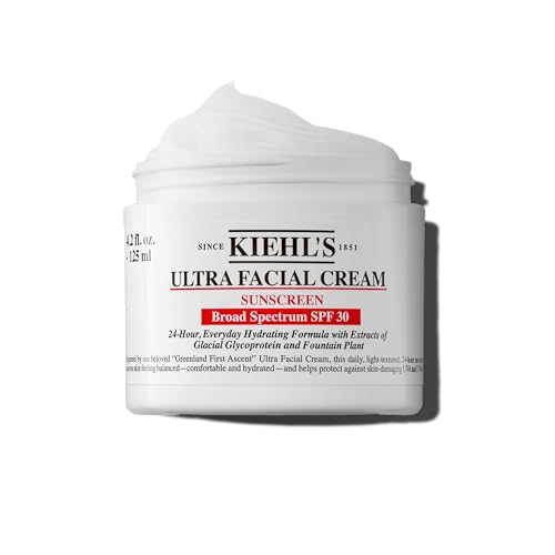 Kiehl's - Ultra Facial Cream Daily Moisturizer with SPF 30 | Face Cream for 24-Hour Hydration & UV Sunscreen Protection - With Glacial Glycoprotein - Suitable for All Skin Types