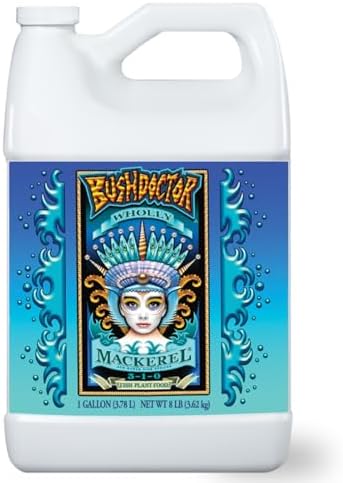 Bush Doctor Wholly Mackerel Fish Fertilizer - Organic Liquid Fertilizer Supports Vigorous Growth, Designed for Fast Nutrient Uptake - 3-1-0 Formula, Ideal for In-Ground & Container Garden - 1 Pint