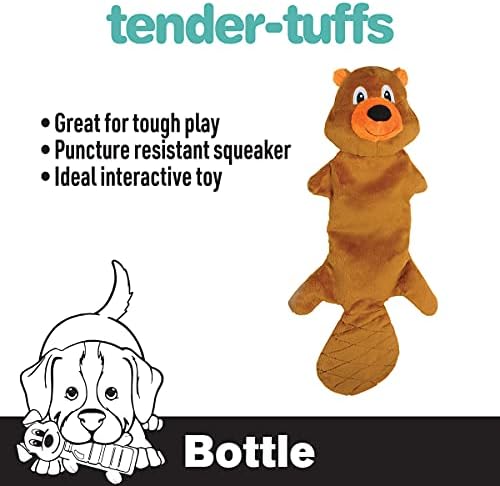 SmartPetLove Snuggle Puppy Tender Tuffs - Water Bottle Cruncher with Puncture Resistant Squeaker - Pig Bottle Cover Dog Toy