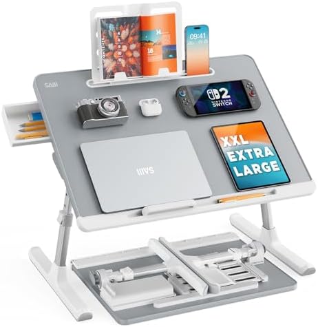 Laptop Lap Desk for Bed, SAIJI X-Large Adjustable Laptop Table