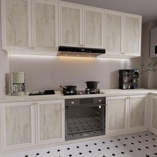 48x197inch Extra Wide Black White Marble Wallpaper Peel Stick Glossy Thick Waterproof Furniture Sticker Granite Look Contact Paper DIY Wall Sticker Self-adhesive Countertop Vinyl Wrap for Kitchen